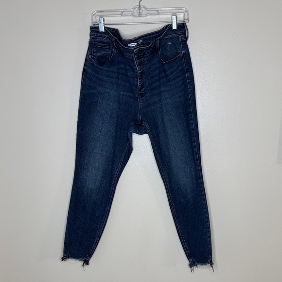 Old Navy Denim - Old Navy Rockstar Super Skinny Mid-Rise Ankle Jeans Stretch Midnight Blue Denim